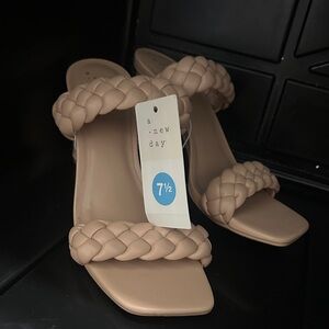 A New Day Women's Beige Braided Heels